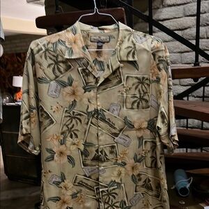 Tommy Bahama Beige Floral Men's Shirt